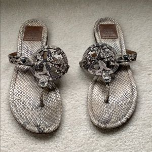 Tory Burch Miller Leather Sandal - Snake Skin
